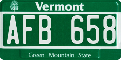 VT license plate AFB658