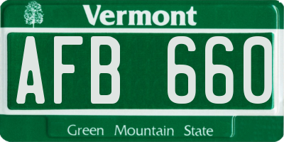 VT license plate AFB660