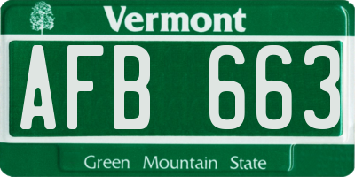VT license plate AFB663