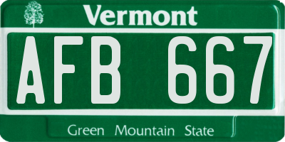 VT license plate AFB667