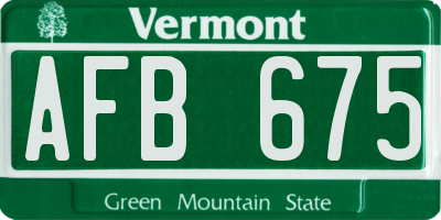 VT license plate AFB675