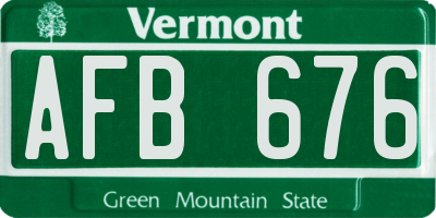 VT license plate AFB676