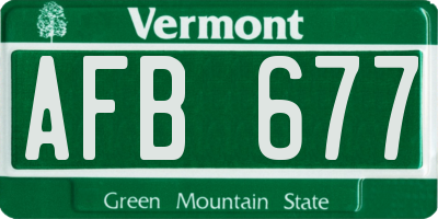 VT license plate AFB677