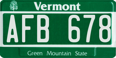 VT license plate AFB678