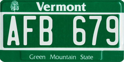 VT license plate AFB679
