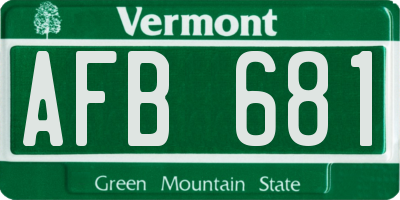 VT license plate AFB681