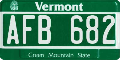 VT license plate AFB682
