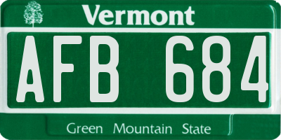 VT license plate AFB684