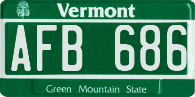 VT license plate AFB686