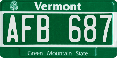 VT license plate AFB687