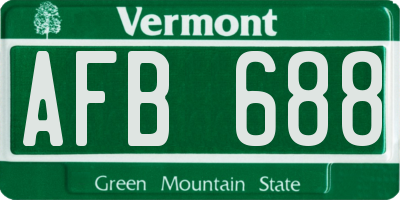 VT license plate AFB688