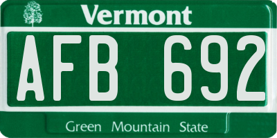 VT license plate AFB692
