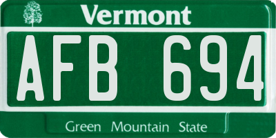 VT license plate AFB694