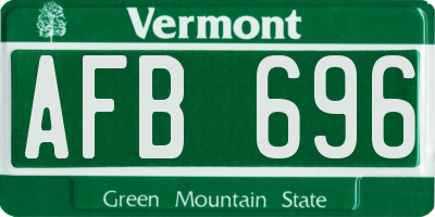 VT license plate AFB696