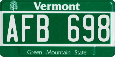 VT license plate AFB698