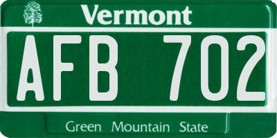 VT license plate AFB702