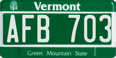 VT license plate AFB703