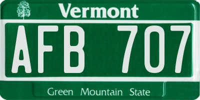 VT license plate AFB707