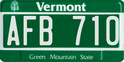 VT license plate AFB710