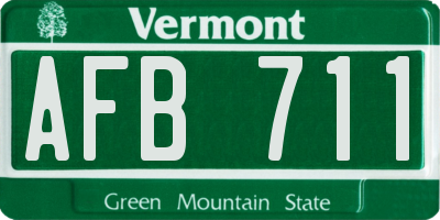 VT license plate AFB711