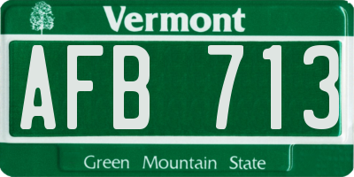 VT license plate AFB713