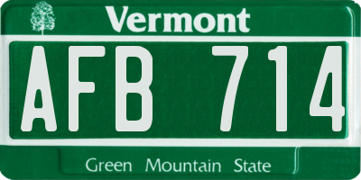 VT license plate AFB714