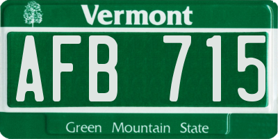 VT license plate AFB715