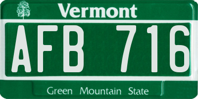 VT license plate AFB716