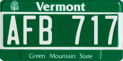 VT license plate AFB717
