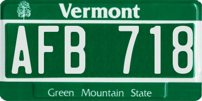 VT license plate AFB718