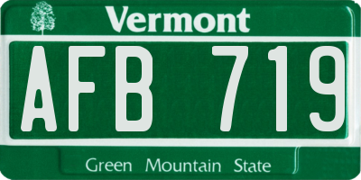 VT license plate AFB719