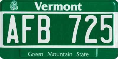 VT license plate AFB725
