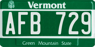 VT license plate AFB729