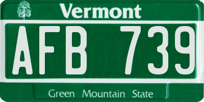 VT license plate AFB739
