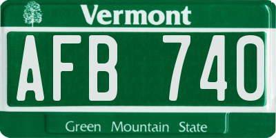 VT license plate AFB740