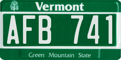 VT license plate AFB741
