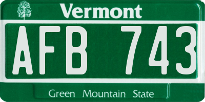 VT license plate AFB743