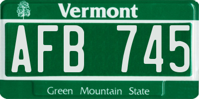 VT license plate AFB745