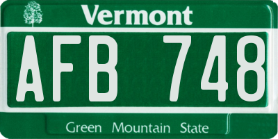 VT license plate AFB748