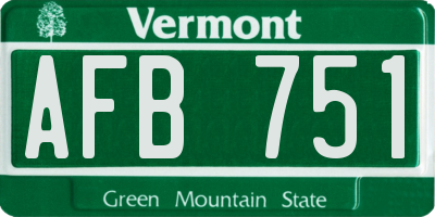 VT license plate AFB751