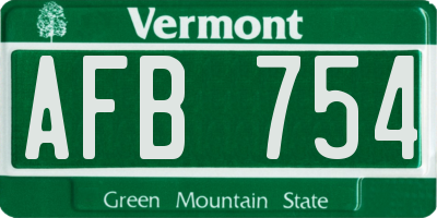 VT license plate AFB754