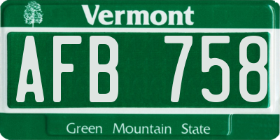 VT license plate AFB758