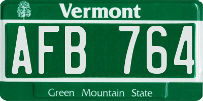 VT license plate AFB764