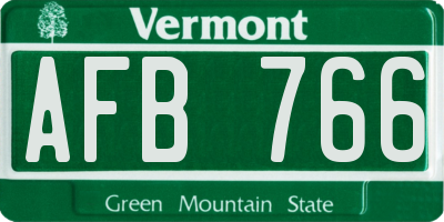 VT license plate AFB766