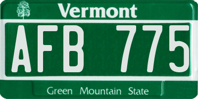 VT license plate AFB775