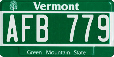 VT license plate AFB779