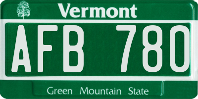VT license plate AFB780