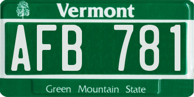 VT license plate AFB781