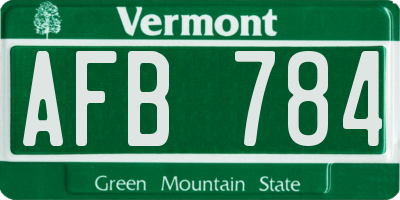 VT license plate AFB784