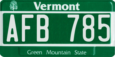 VT license plate AFB785